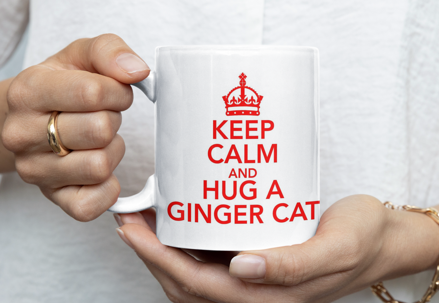 Ginger Cat Mug Gift - Keep Calm And Hug A Ginger Cat - Nice Fun Cute Novelty Cup Present