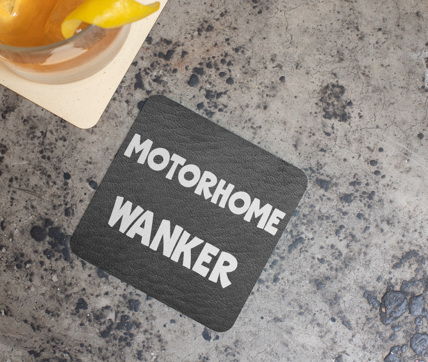 Camping Coaster Gift - Motorhome Wanker - Funny Cheeky Rude Cute Novelty Present