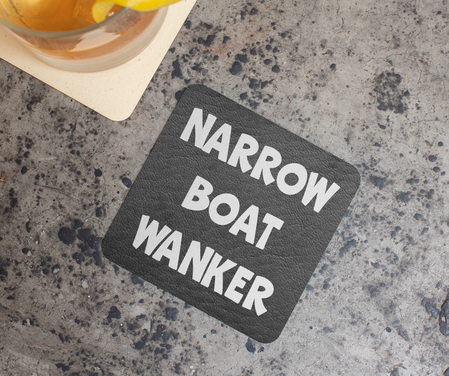 Boating Coaster Gift - Narrowboat Wanker - Funny Cheeky Rude Cute Novelty Present