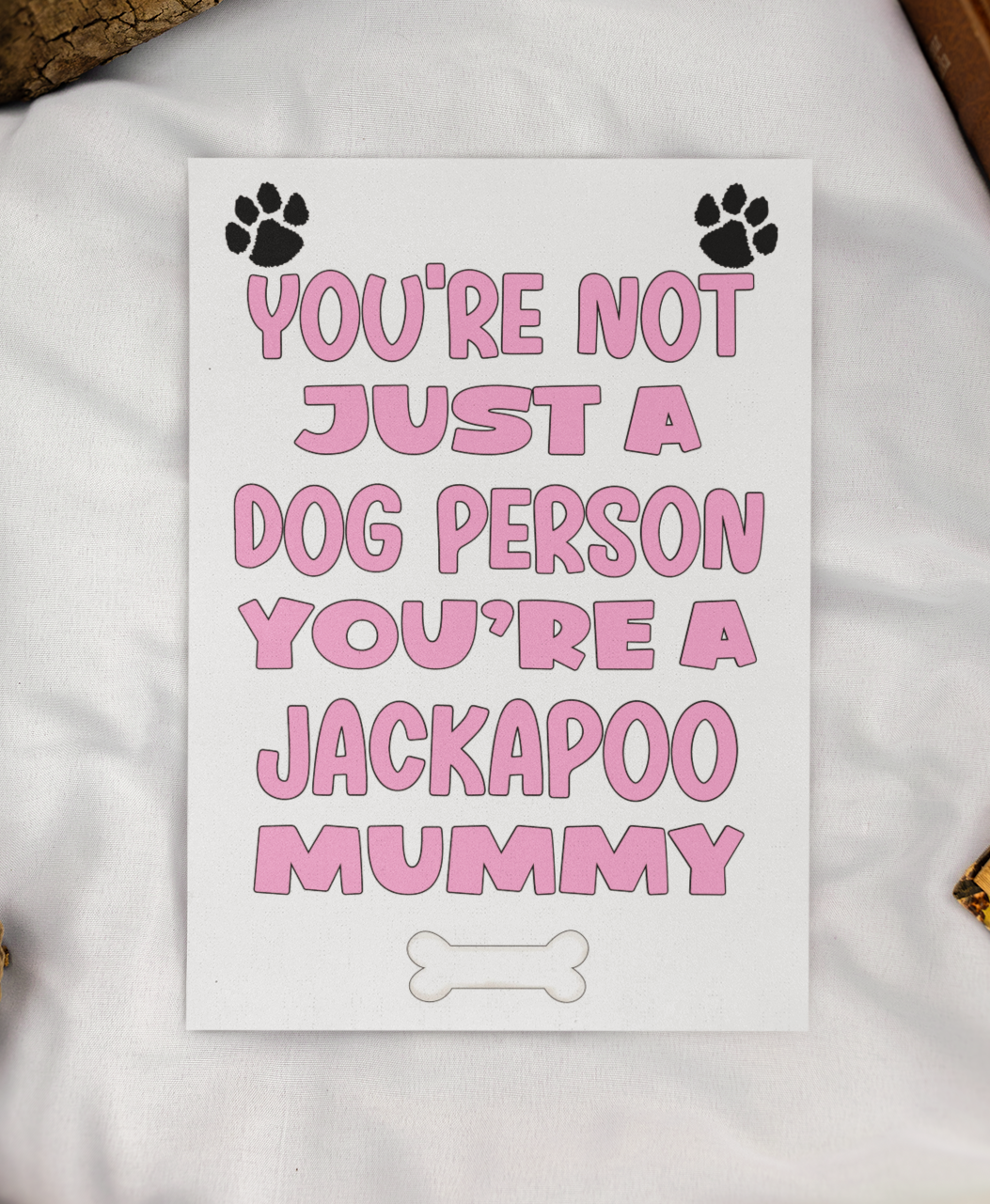 Jackapoo Mummy Birthday Card - You're Not Just A Dog Person - Nice Cute Fun Dog Owner Novelty Mother's Day Greeting Card