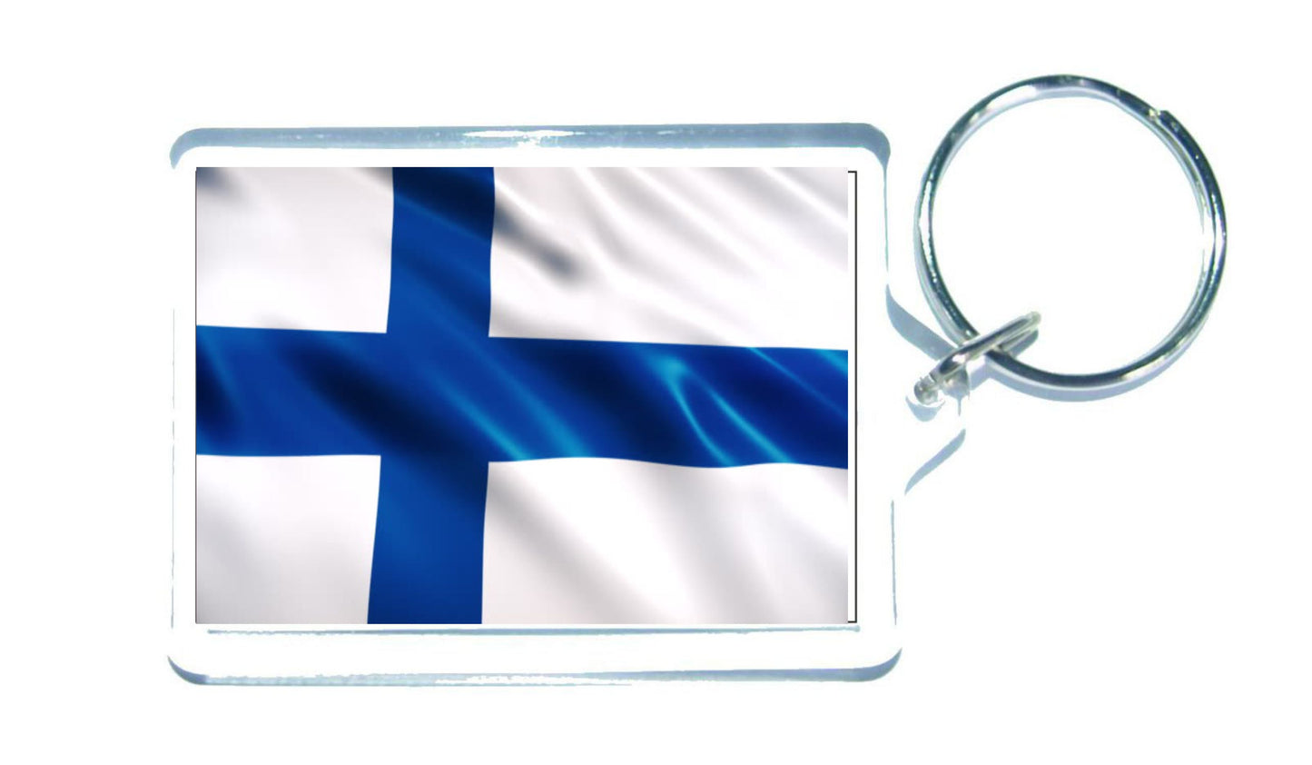 Finland Flag Keyring Gift - Cute Finnish Novelty Key Fob - Birthday Present