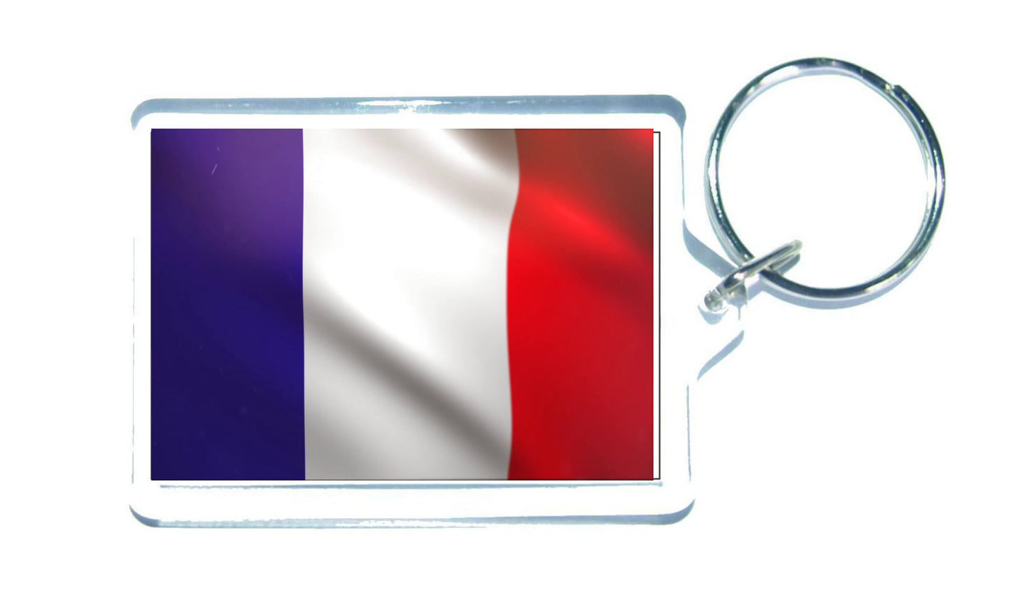 France Flag Keyring Gift - Cute French Novelty Key Fob - Birthday Present