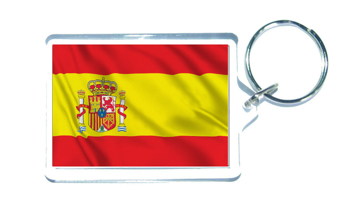 Spain Flag Keyring Gift - Cute Spanish Novelty Key Fob - Birthday Present