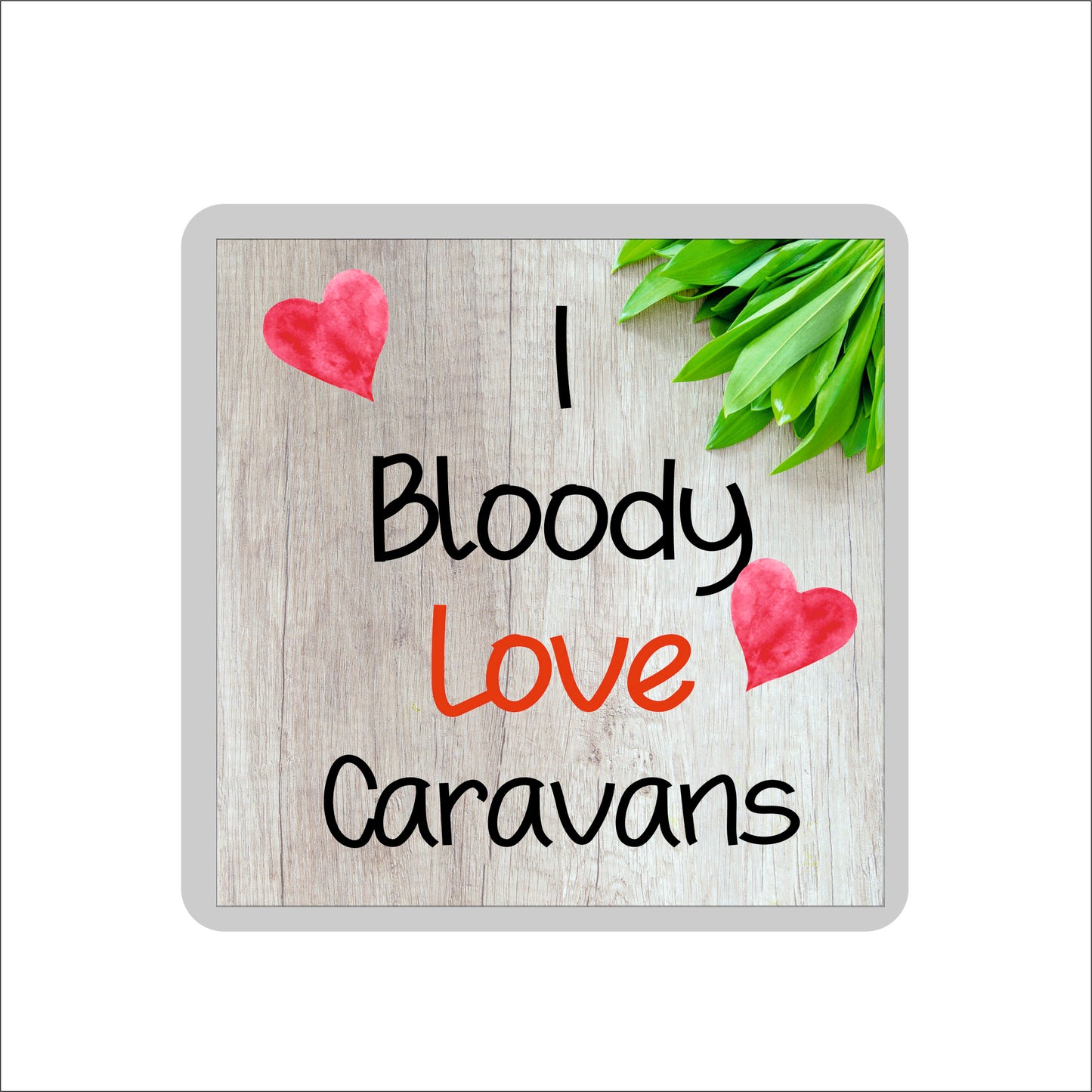 Caravan Coaster - I Bloody Love Caravans - Fun Novelty Birthday Gift