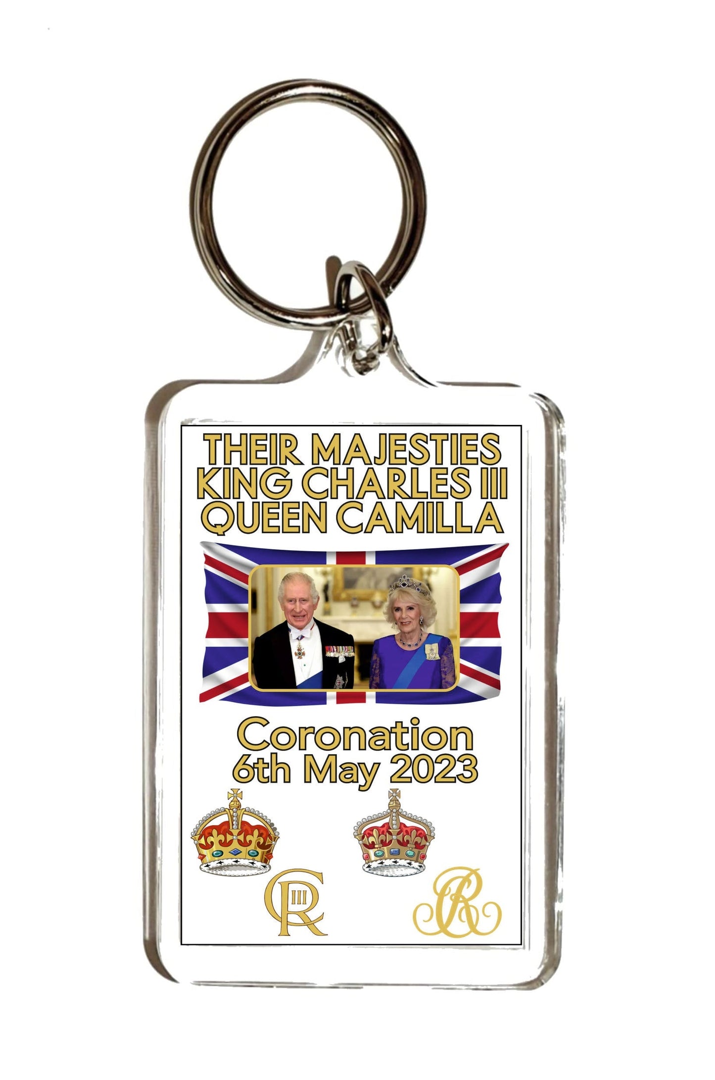 King Charles Queen Camilla Keyring Gift x80