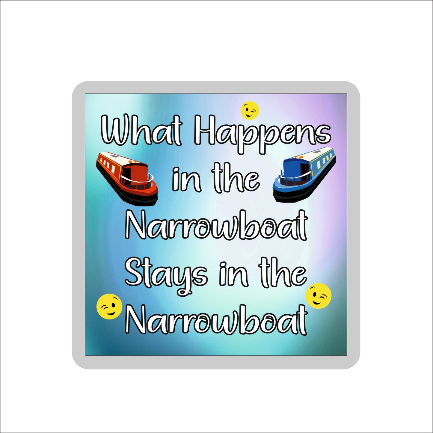 Narrowboat Coaster - What Happens In The Narrowboat - Fun Canal Boat Cheeky Novelty Birthday Gift
