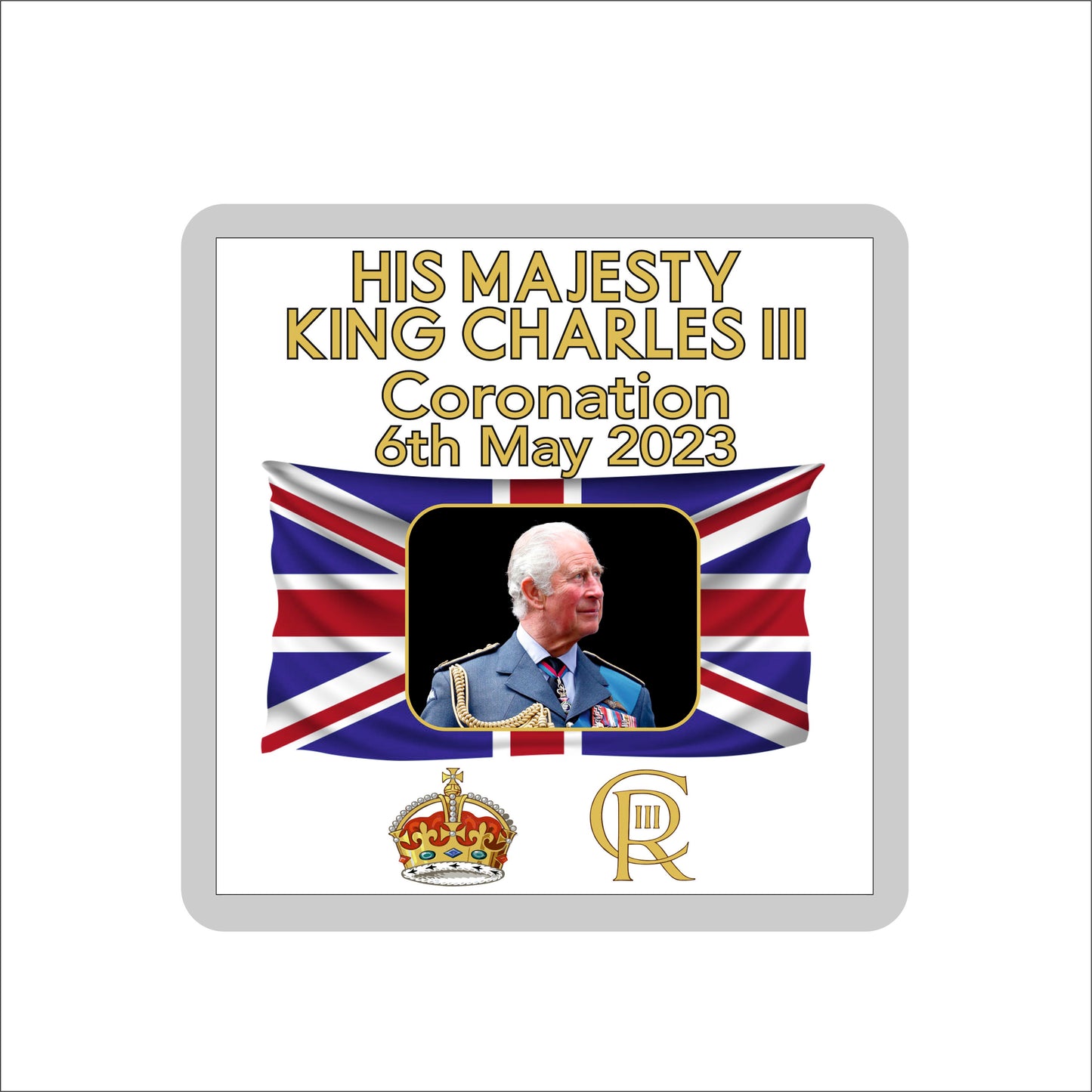 King Charles Coaster Gift - King Charles III Coronation - Cute Novelty Royal Commemorative Present