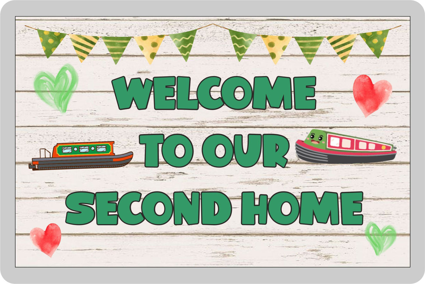 Canal Boat Fridge Magnet - Welcome To Our Second Home - Nice Fun Cute Novelty Present