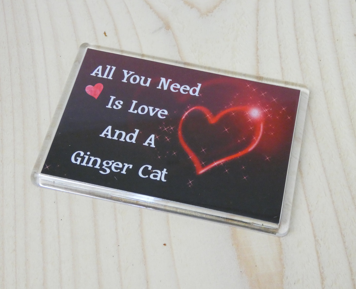 Ginger Cat Gift Fridge Magnet - All You Need Is Love & A Ginger Cat - Nice Fun Cute Pet Lover Xmas Birthday Present