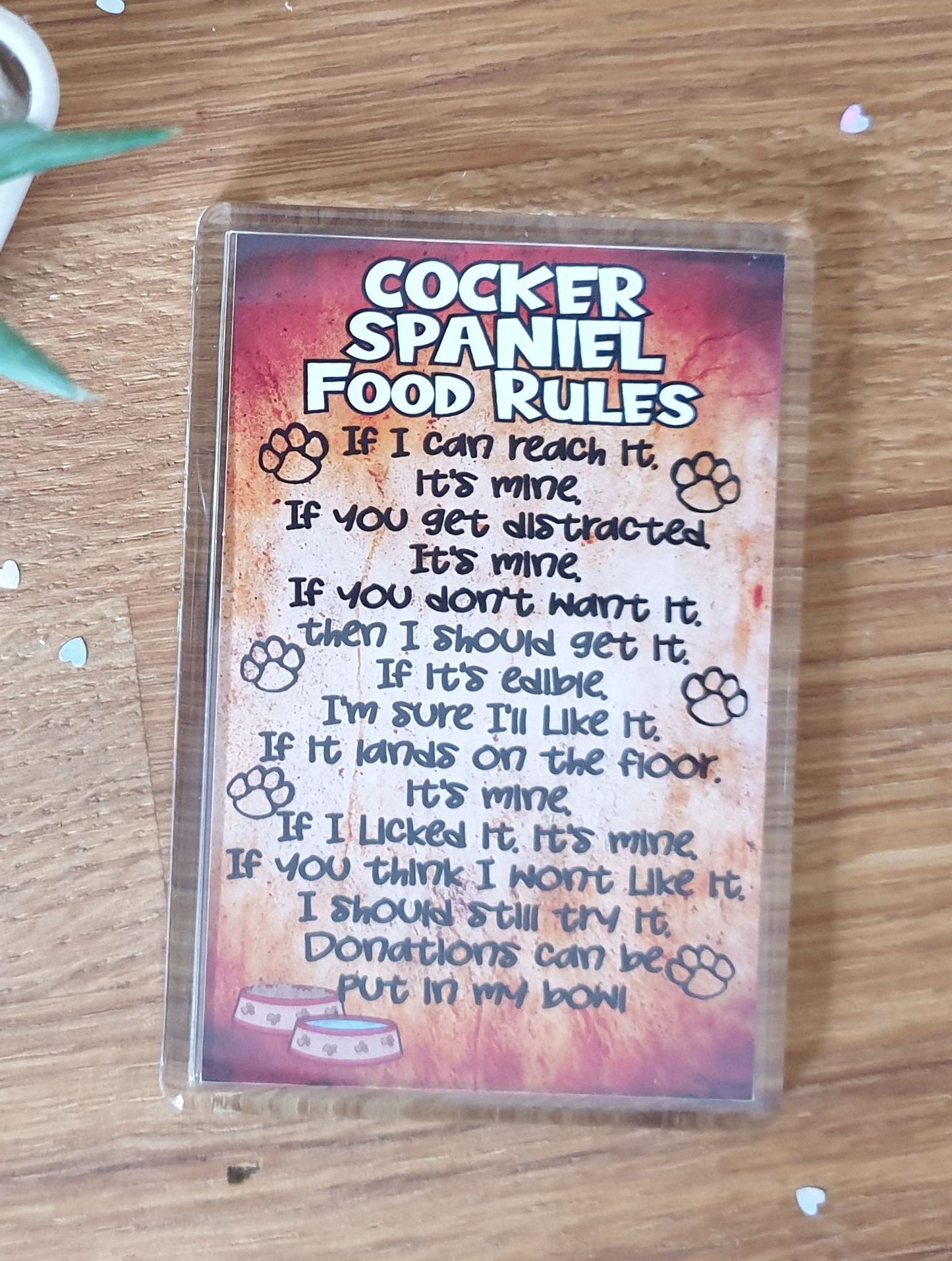 Cocker Spaniel Fridge Magnet Gift - Cocker Spaniel Food Laws - Funny Cute Pet Lover Xmas Birthday Present