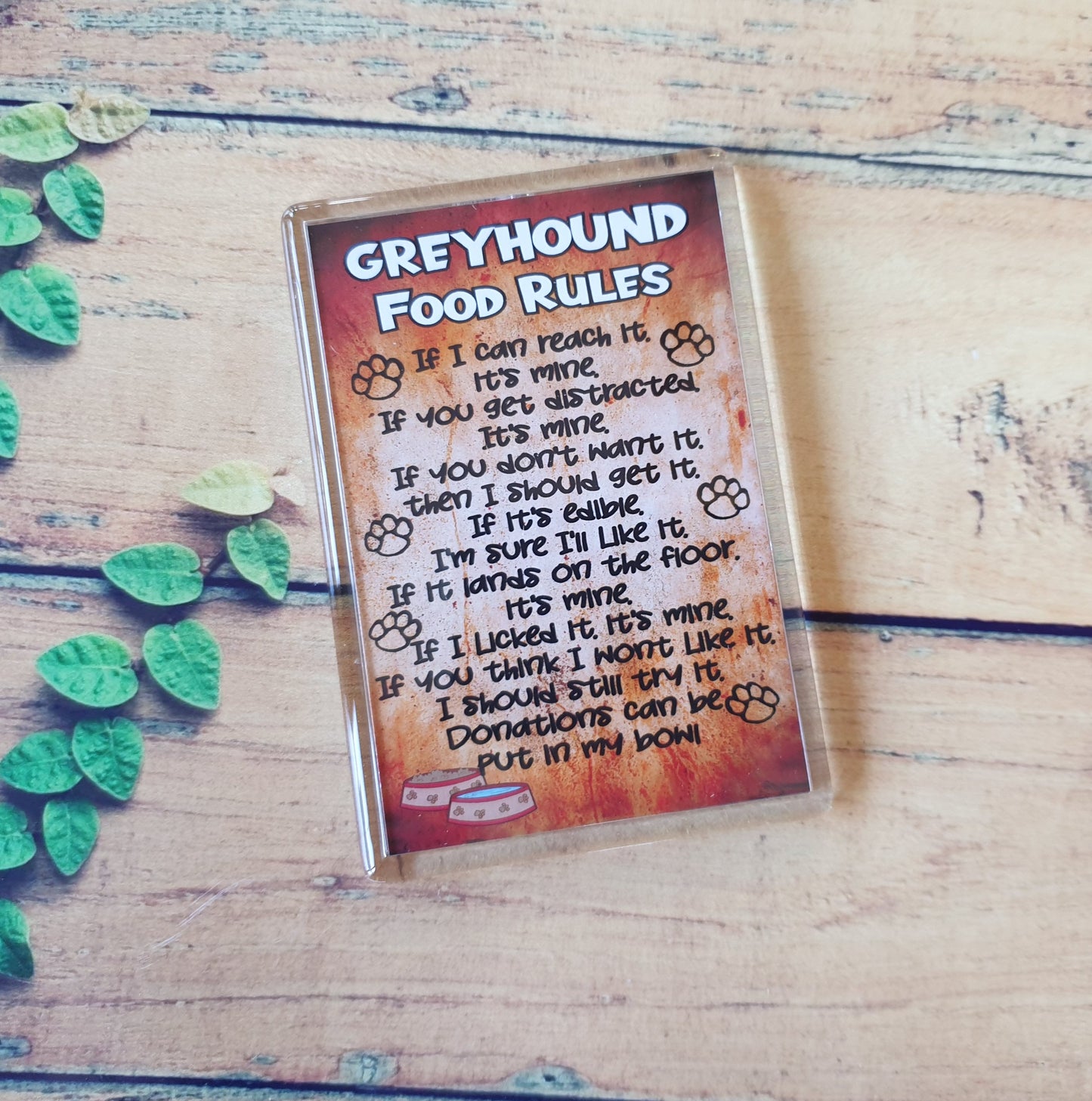 Greyhound Fridge Magnet Gift - Greyhound Food Laws - Funny Cute Pet Lover Xmas Birthday Present