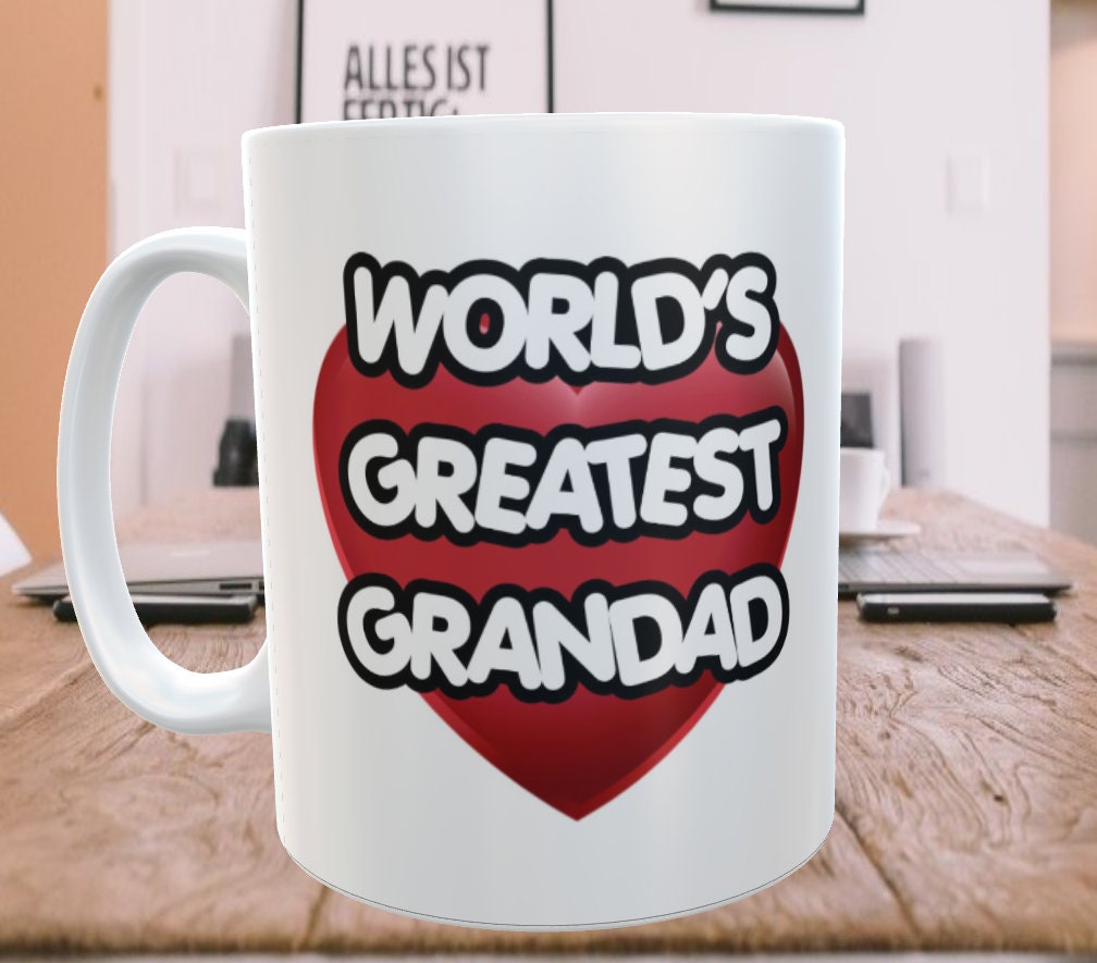 Grandad Mug Gift - World's Greatest Grandad - Nice Novelty Cute Tea Coffee Ceramic Cup for Men