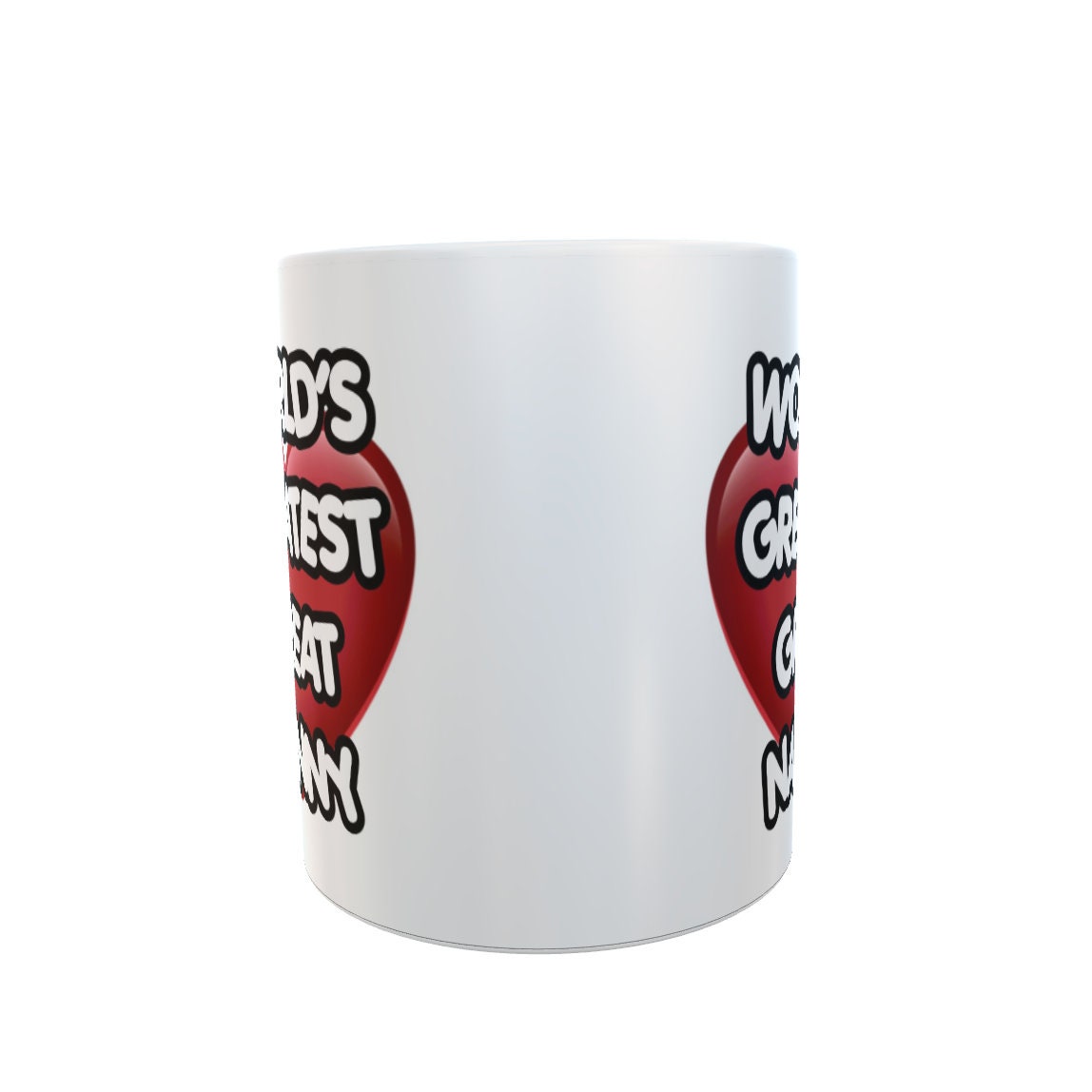 Great Nanny Mug Gift - World's Greatest Great Nanny - Nice Novelty Cute Red Heart Cup