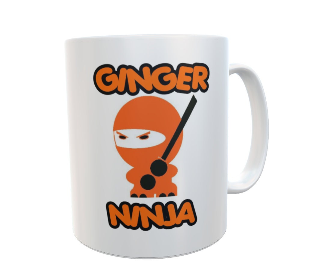 Ginger Mug Gift - Ginger Ninja - Funny Cute Novelty Redhead Joke Ceramic Cup Present
