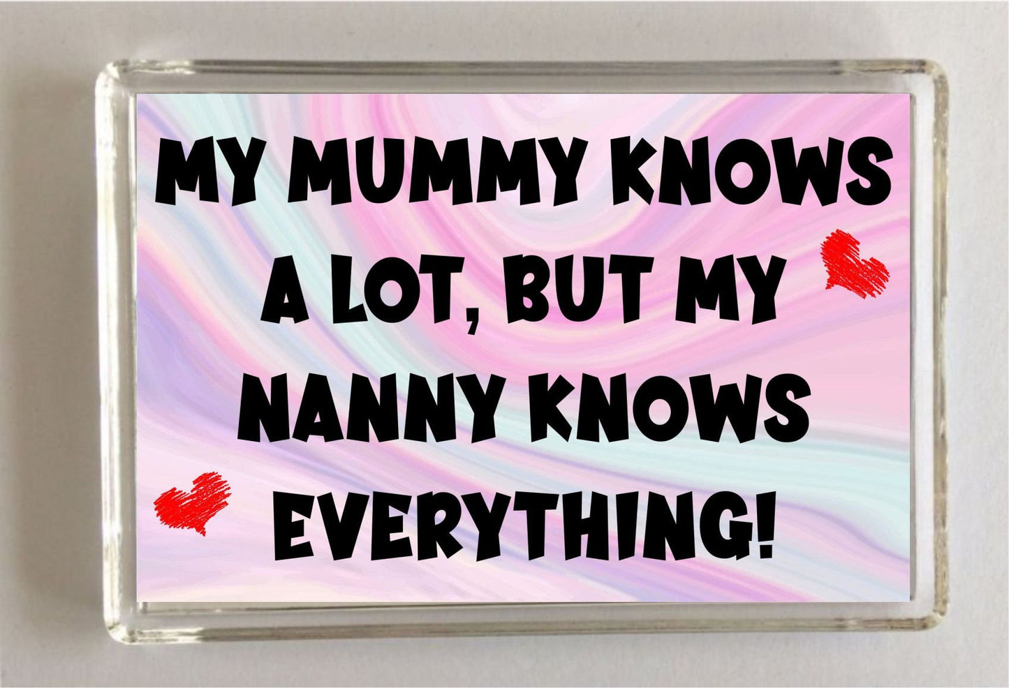 Mum Nanny Fridge Magnet Gift - Mummy Knows A Lot Nanny Knows Everything - Cute Cheeky Birthday Novelty Present