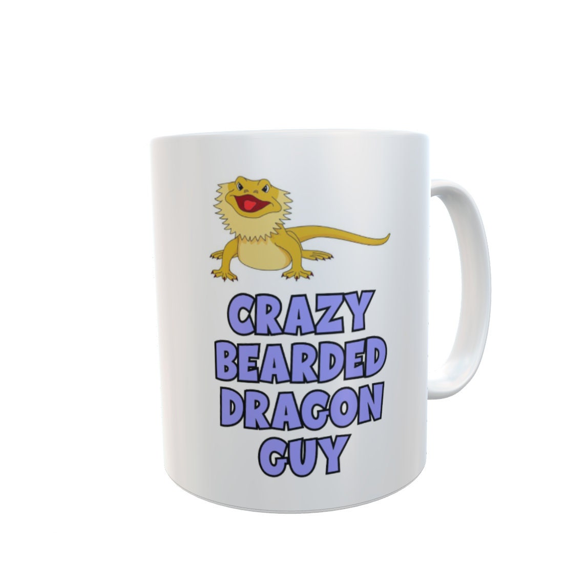 Bearded Dragon Mug Gift - Crazy Guy - Nice Funny Novelty Pet Owner Lover Fan Ceramic Cup for Men