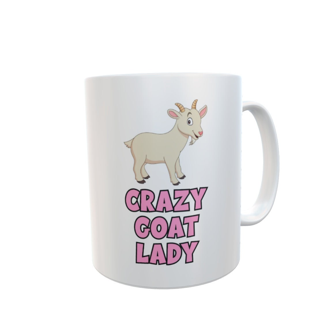 Goat Mug Gift - Crazy Goat Lady - Nice Cute Funny Novelty Pet Owner Lover Fan Ceramic Cup Present