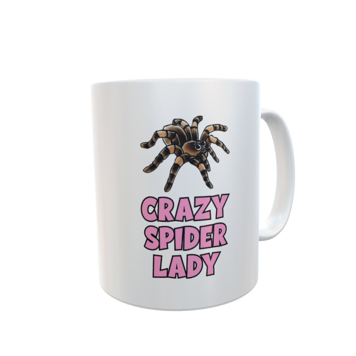Spider Mug Gift - Crazy Spider Lady - Nice Funny Novelty Pet Owner Lover Fan Ceramic Cup Present