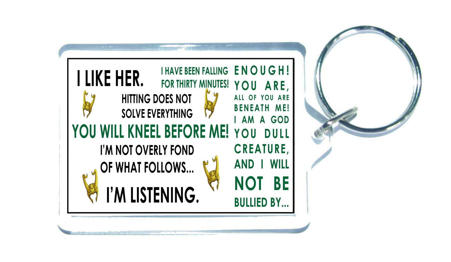 Loki Keyring Gift - Fan Hiddlestoners Marvel Inspired Tom Hiddleston thirst Cute Novelty Present