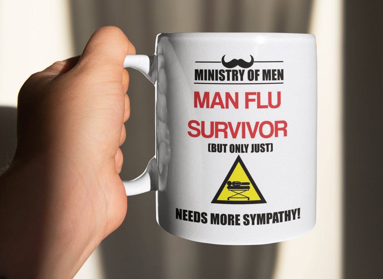 Man Flu Mug Gift - Man Flu Survivor - Nice Cute Funny Cheeky Novelty Poorly Man's Cup Present