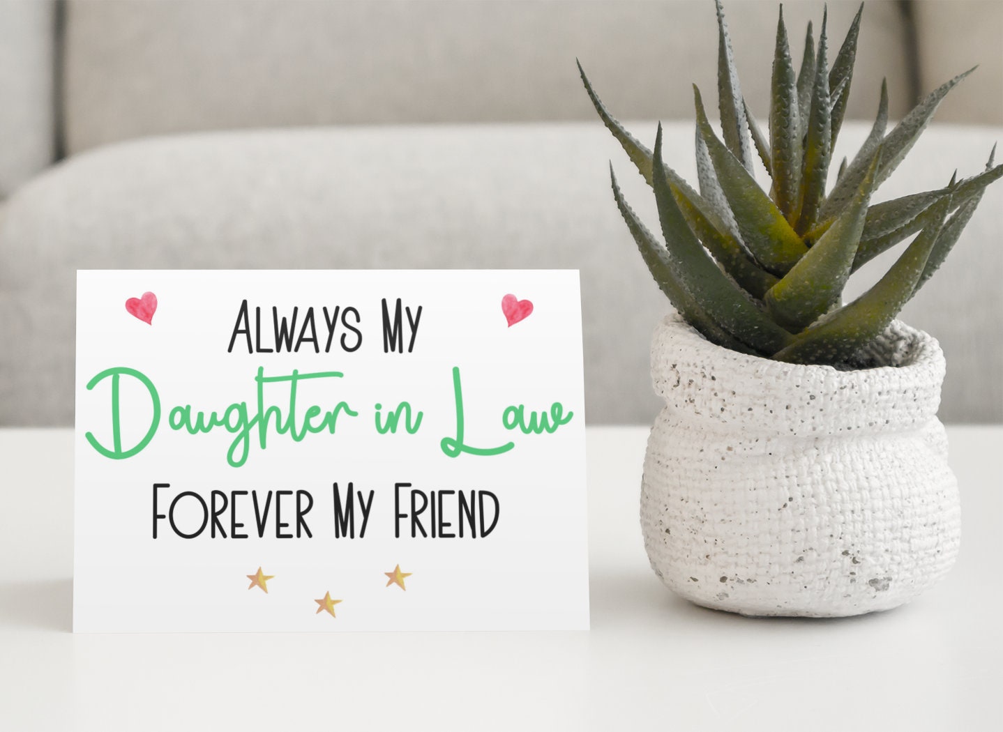 Daughter In Law Birthday Card - Always My Our Daughter In Law Forever My Our Friend - Nice Cute Funny Novelty Greeting Card