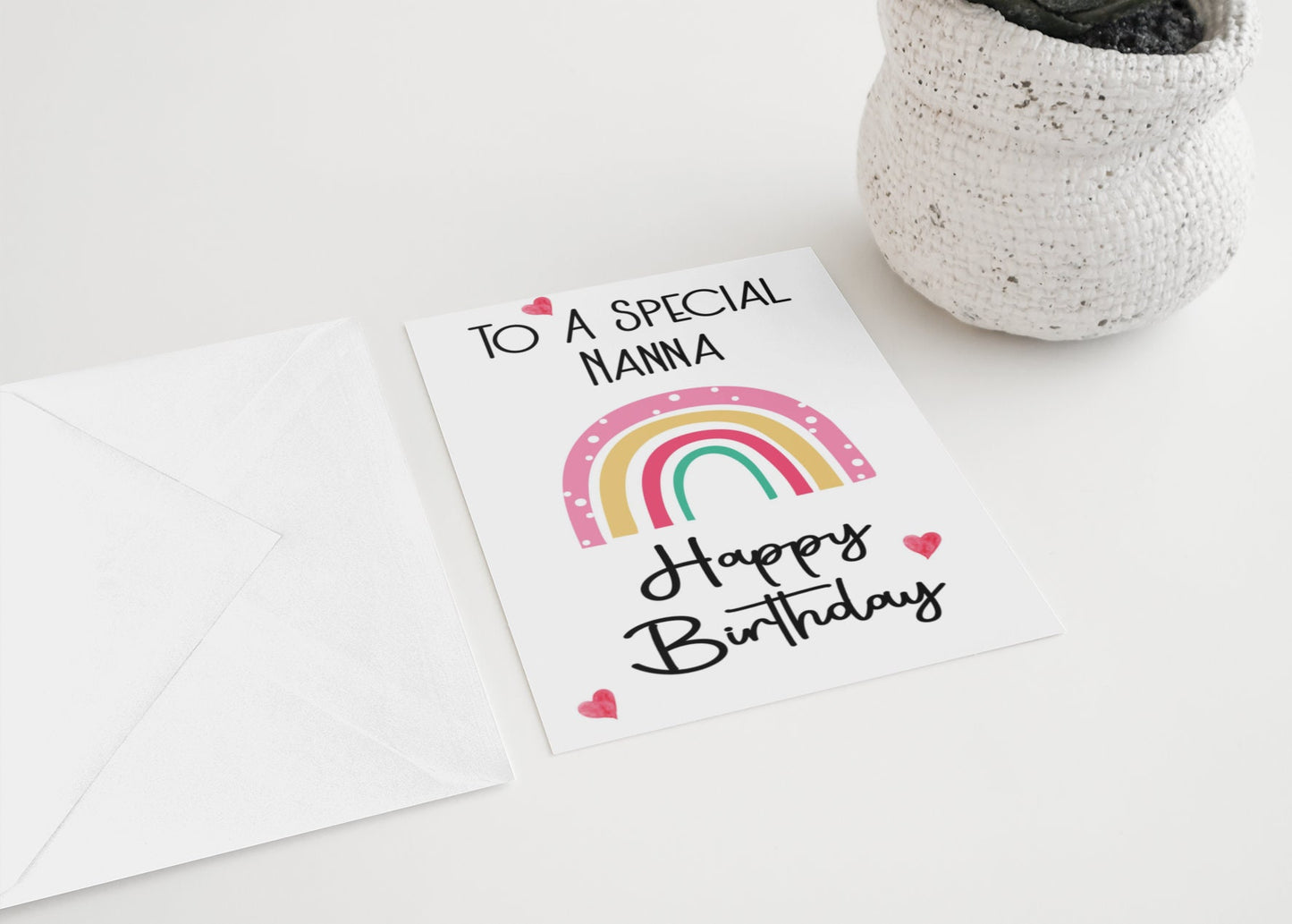 Nanna Birthday Card - To A Special Nanna - Rainbow - Nice Cute Novelty Greeting Card