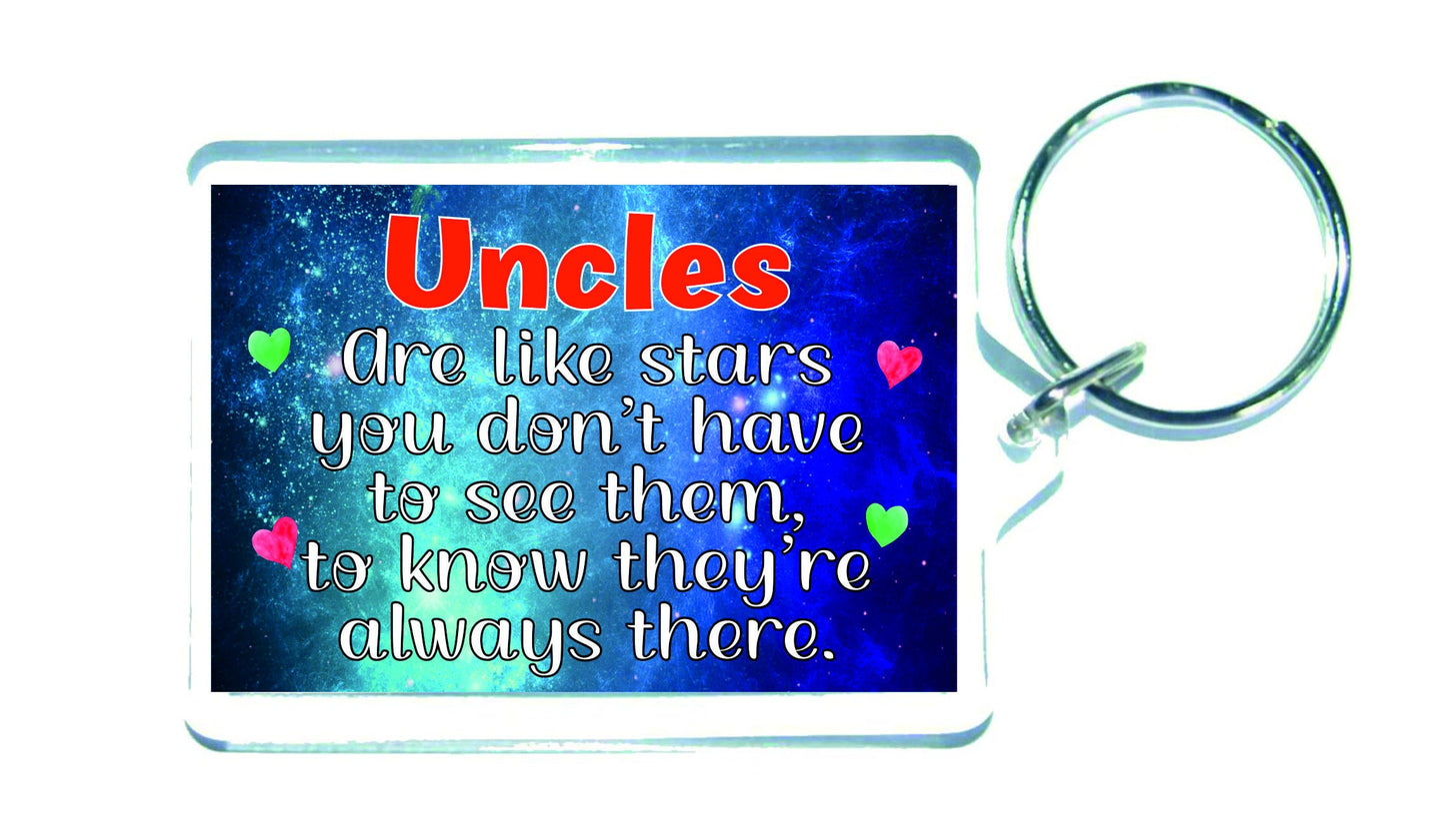 Uncle Keyring Gift - Uncles Are Like Stars - Fun Cute Novelty Present