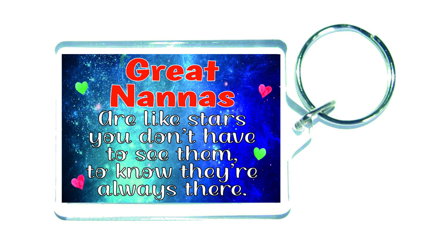 Great Nanna Keyring - Are Like Stars - Fun Cute Novelty Present