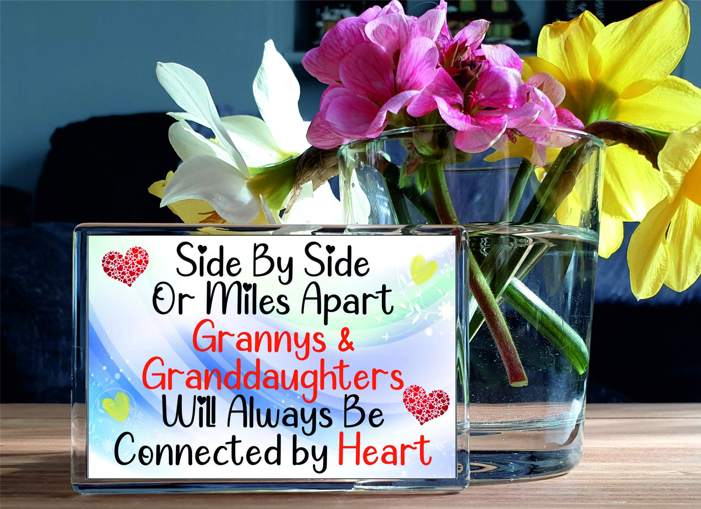 Granny Granddaughter Fridge Magnet Gift Side By Side Or Miles Apart Fun Cute Novelty Love Birthday Christmas Present