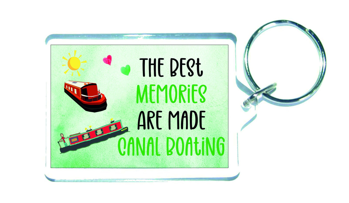Canal Boat Keyring - The Best Memories Are Made Canal Boating - Fun Cute Novelty Present