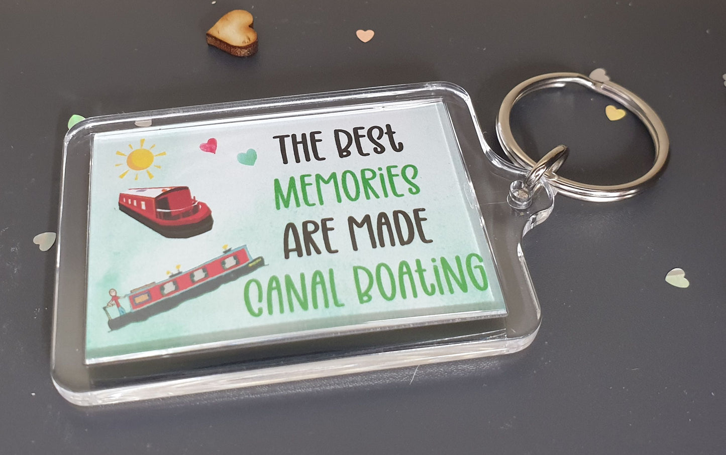 Canal Boat Keyring - The Best Memories Are Made Canal Boating - Fun Cute Novelty Present