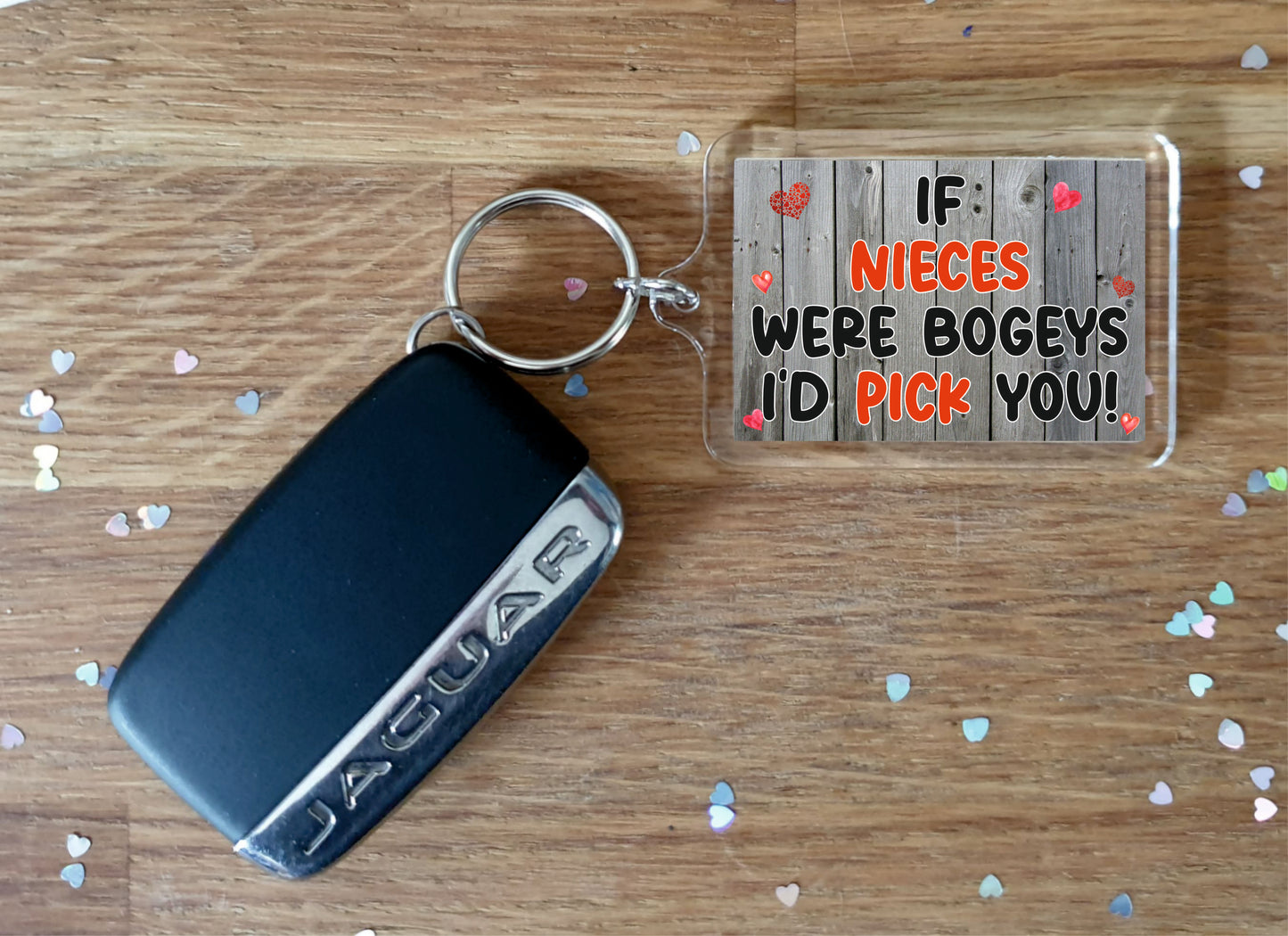 Niece Keyring Gift - If Nieces Were Bogeys I'd We'd Pick You - Funny Rude Cheeky Cute Novelty Christmas Birthday Present