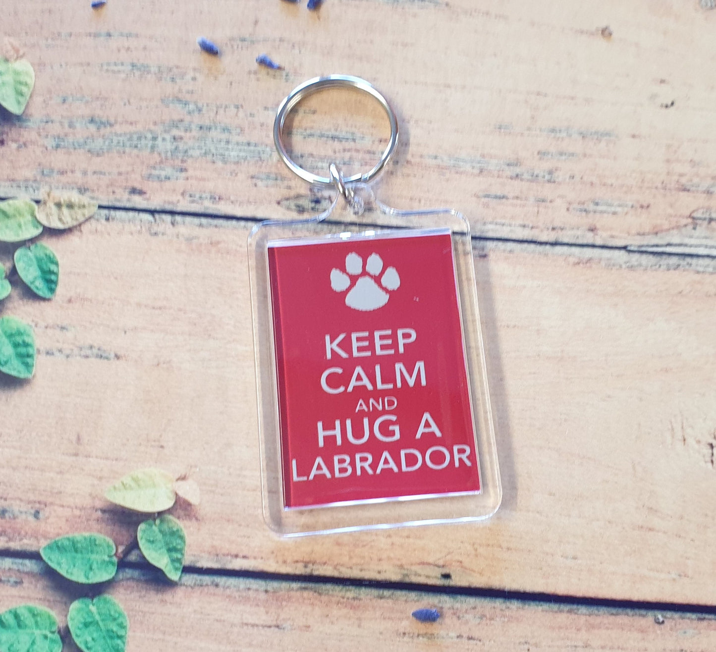 Labrador Keyring Gift - Keep Calm And Hug A Labrador - Fun Cute Dog Owner Lover Novelty Present