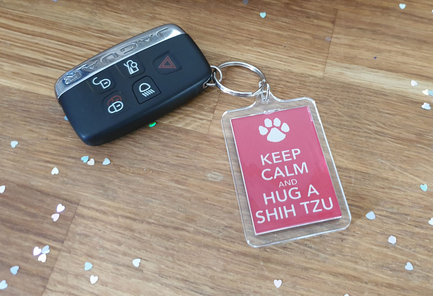 Shih Tzu Keyring Gift - Keep Calm And Hug A Shih Tzu - Fun Cute Dog Owner Lover Novelty Present