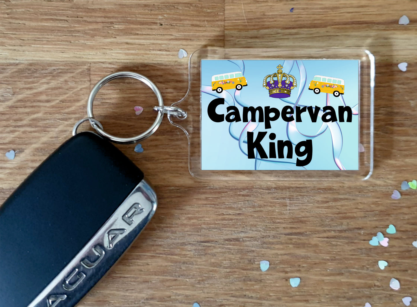 Campervan Keyring - Campervan King - Fun Cheeky Cute Gift - Novelty Birthday Present