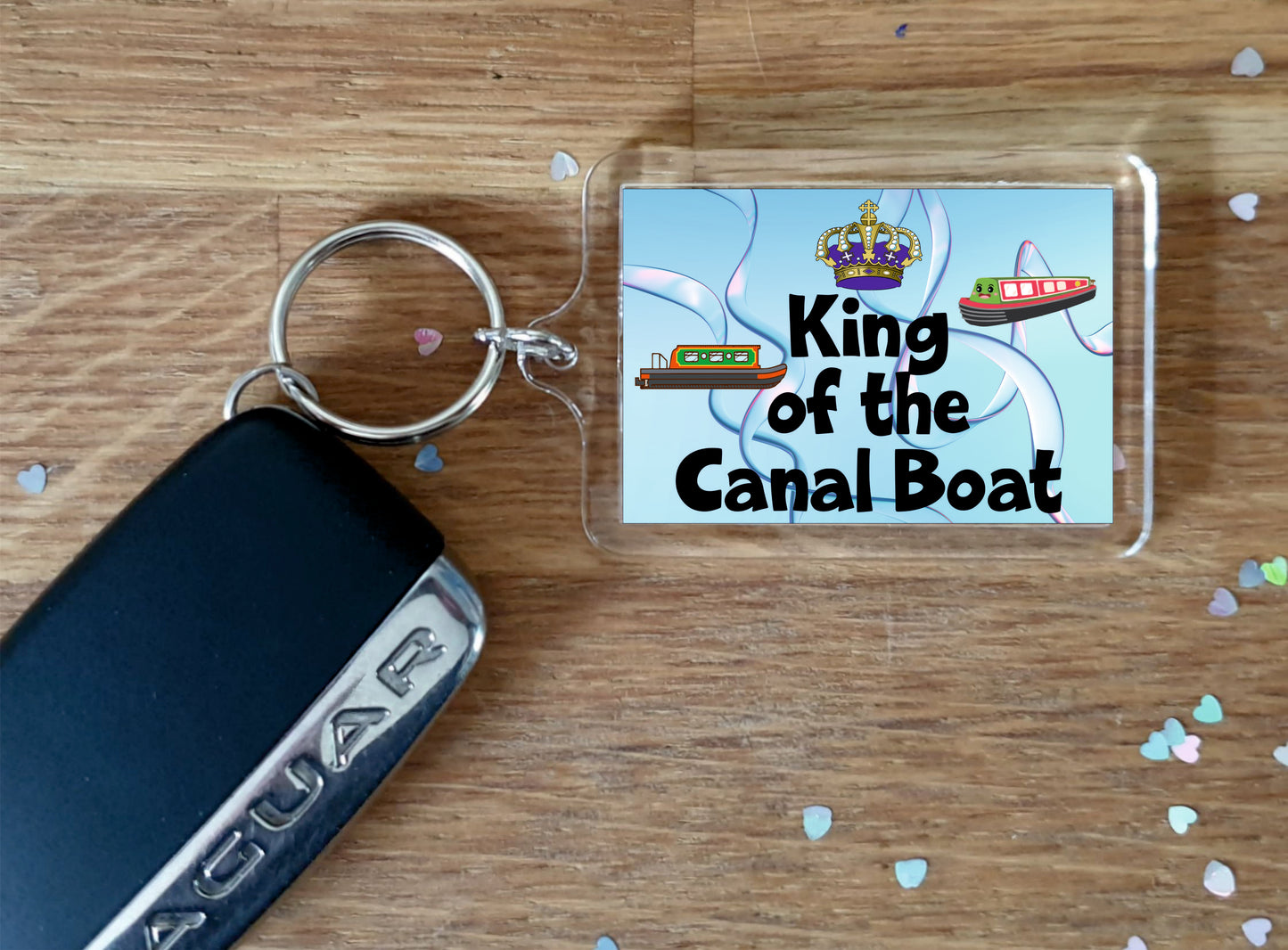Canal Boat Keyring - King Of The Canal Boat - Fun Cheeky Cute Gift - Novelty Birthday Present