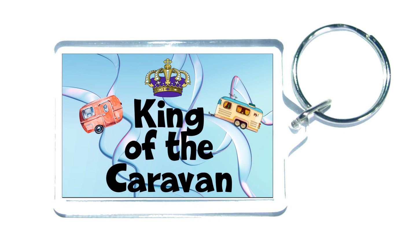 Caravan Keyring - King Of The Caravan - Fun Cheeky Cute Gift - Novelty Birthday Present