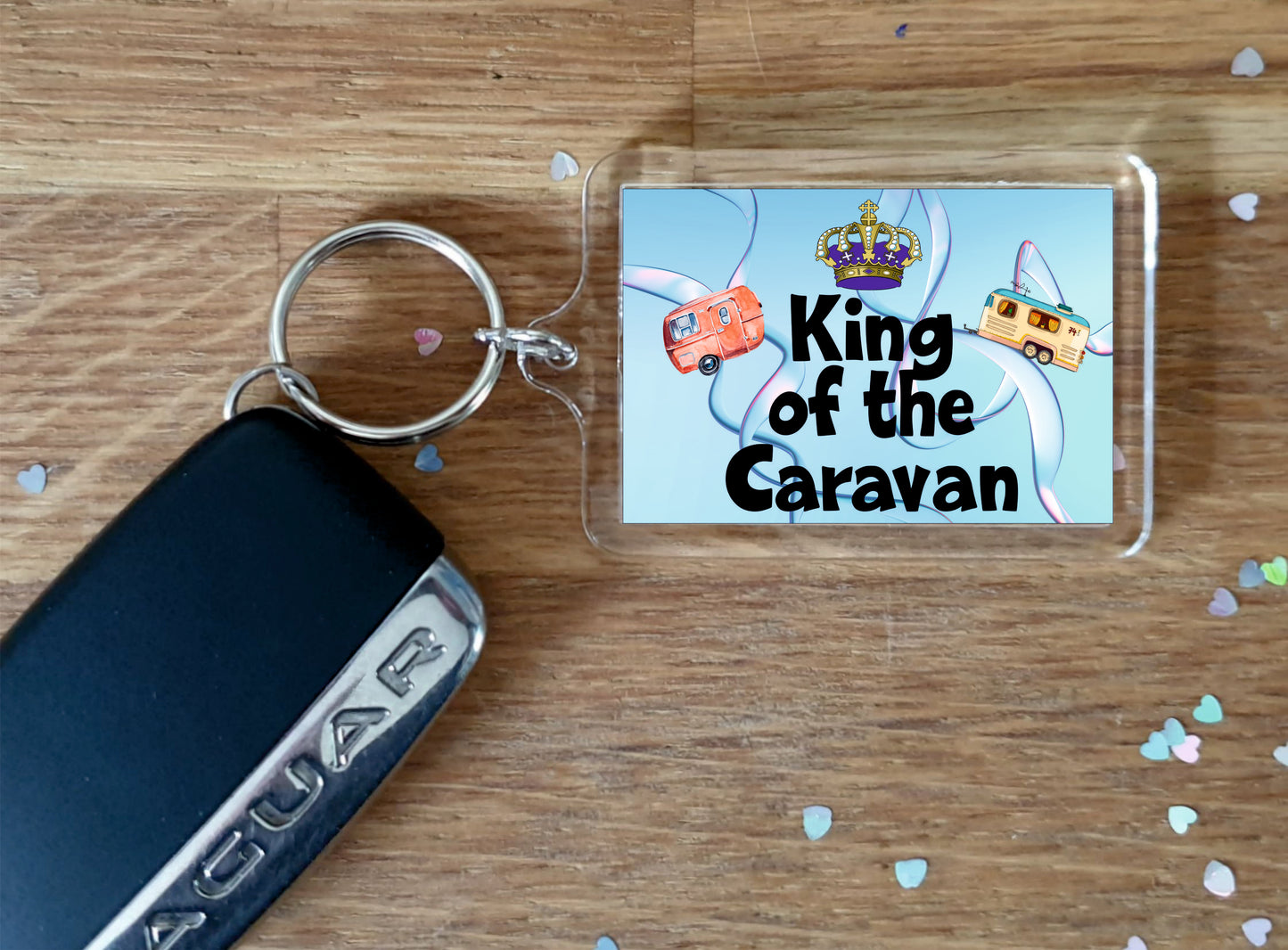 Caravan Keyring - King Of The Caravan - Fun Cheeky Cute Gift - Novelty Birthday Present