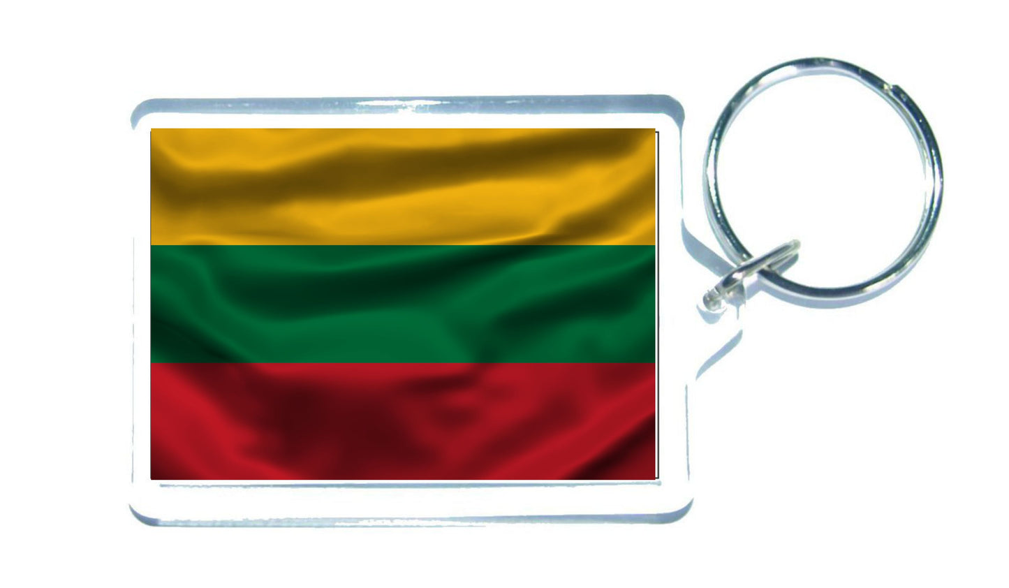 Lithuania Flag Keyring Gift - Cute European Novelty Key Fob - Birthday Present