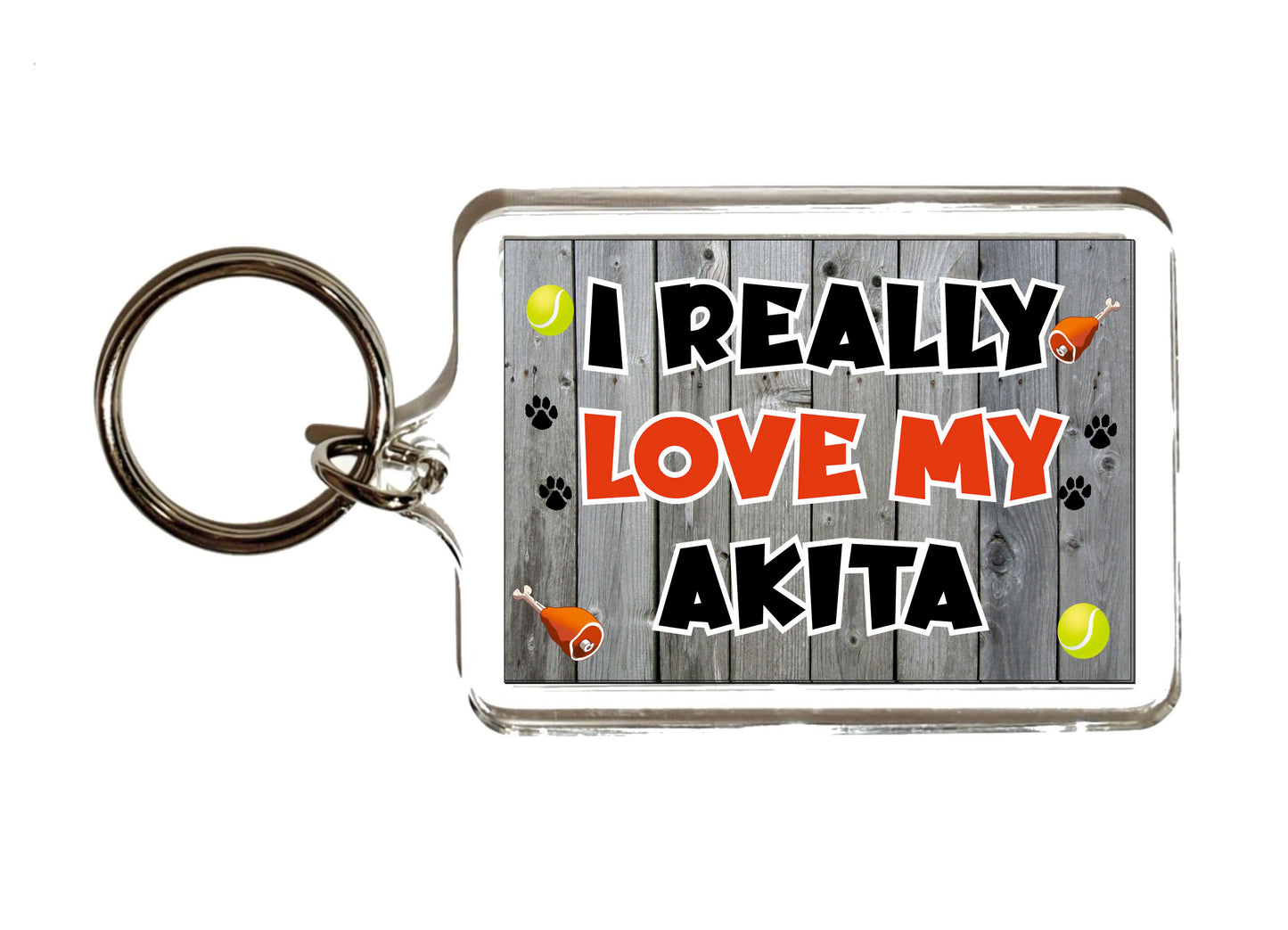 Akita Keyring Gift - I Really Love My - Cute Novelty Fun Dog Owner Present