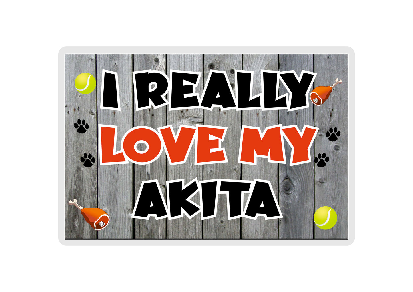 Akita Fridge Magnet Gift - I Really Love My - Cute Novelty Fun Dog Owner Present