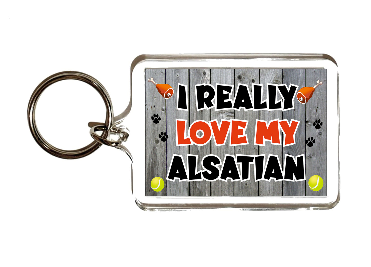 Alsatian Keyring Gift - I Really Love My - Cute Novelty Fun Dog Owner Present