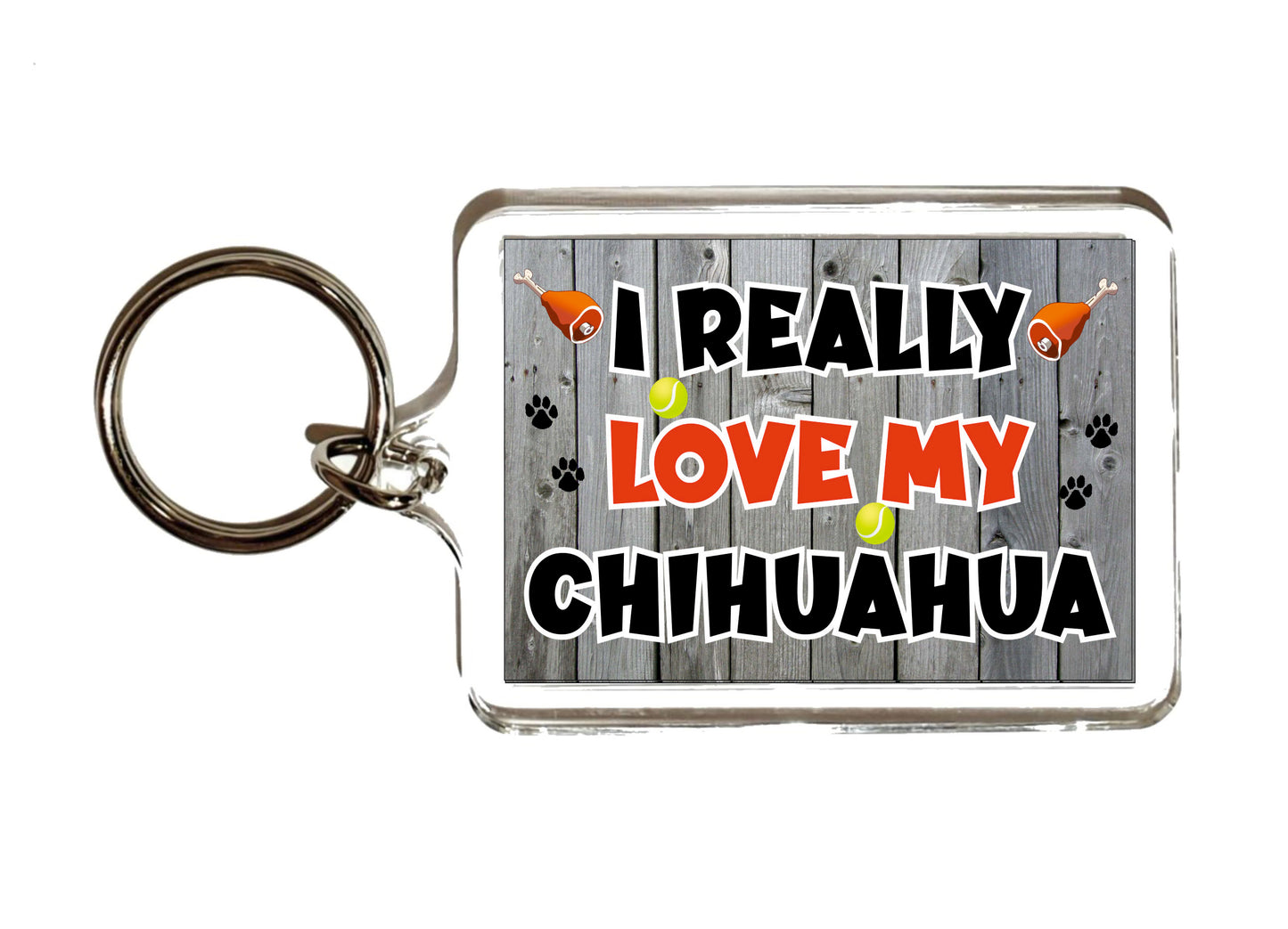 Chihuahua Keyring Gift - I Really Love My - Cute Novelty Fun Dog Owner Present