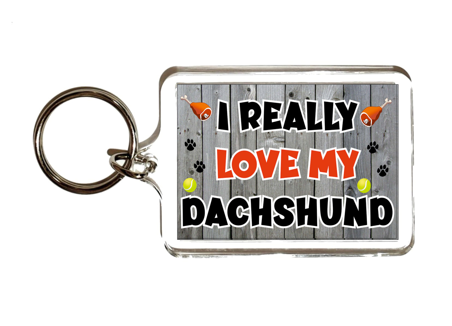 Dachshund Keyring Gift - I Really Love My - Cute Novelty Fun Dog Owner Present