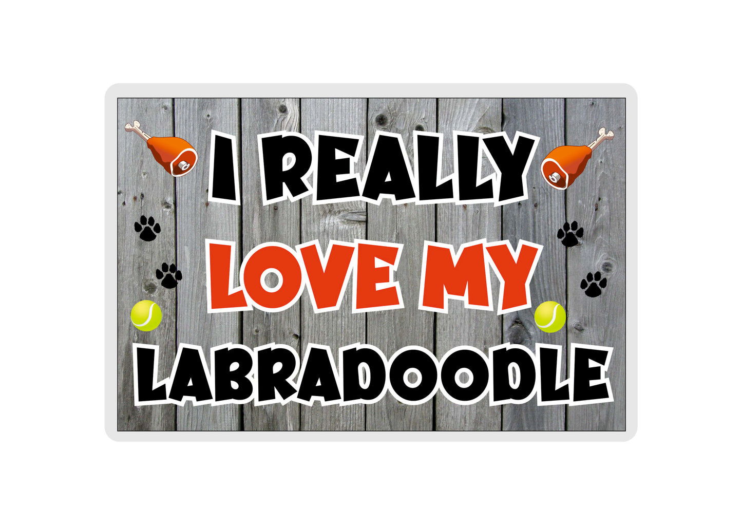 Labradoodle Fridge Magnet Gift - I Really Love My - Cute Novelty Fun Dog Owner Present