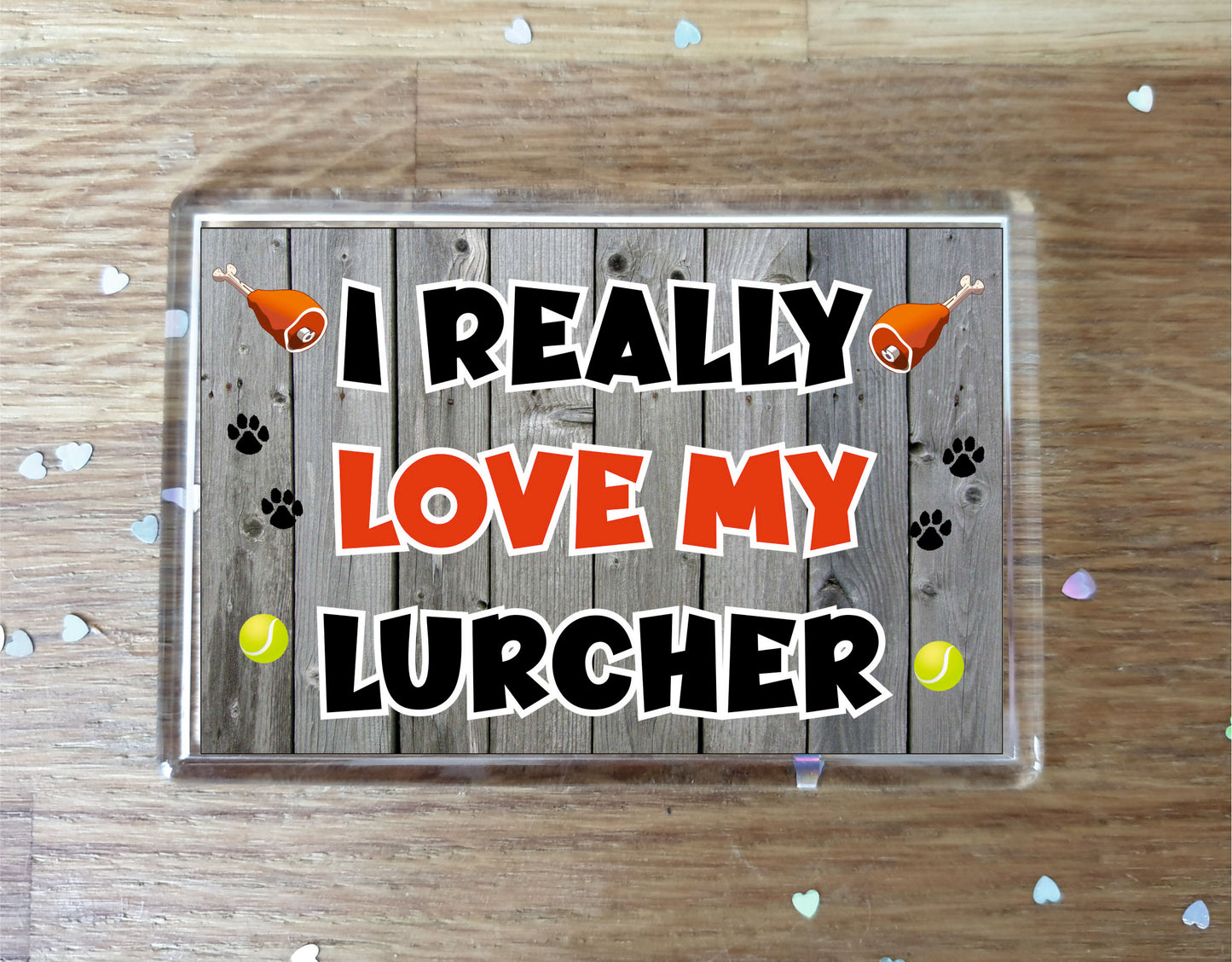 Lurcher Fridge Magnet Gift - I Really Love My - Cute Novelty Fun Dog Owner Present