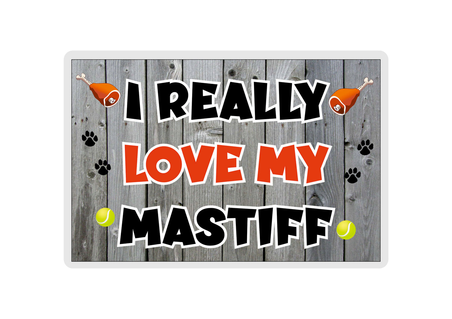 Mastiff Fridge Magnet Gift - I Really Love My - Cute Novelty Fun Dog Owner Present