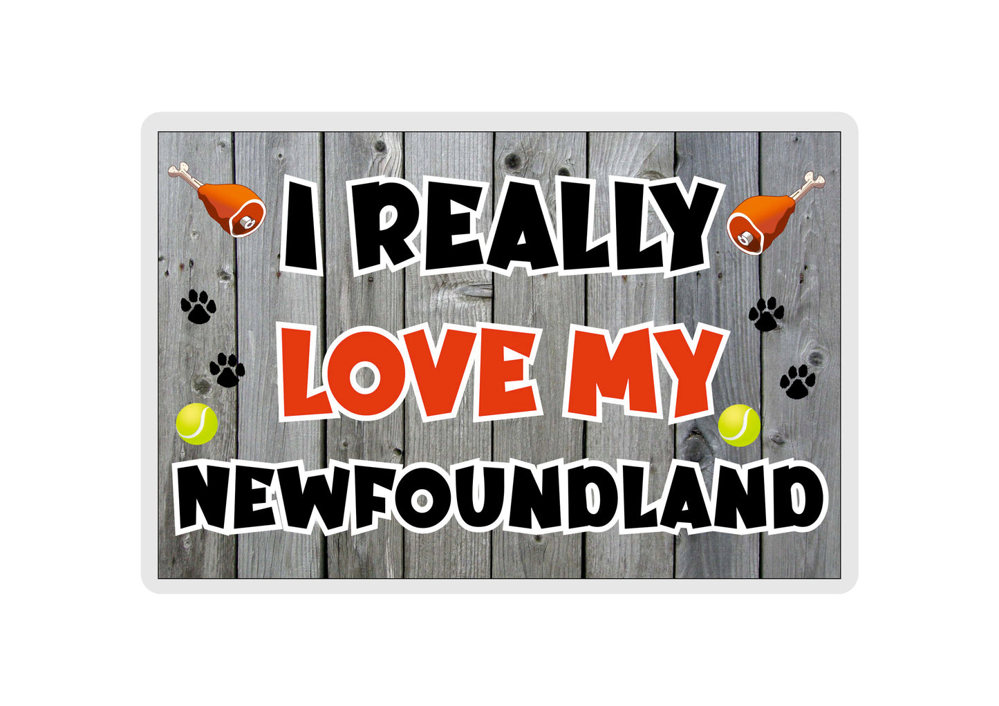 Newfoundland Fridge Magnet Gift - I Really Love My - Cute Novelty Fun Dog Owner Present