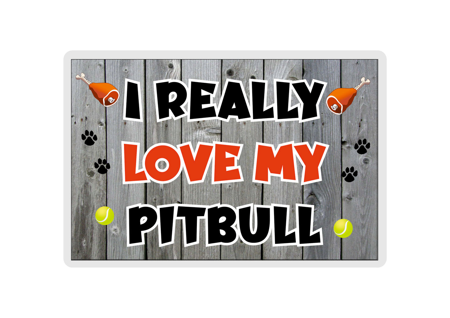 Pit Bull Fridge Magnet Gift - I Really Love My - Cute Novelty Fun Dog Owner Present