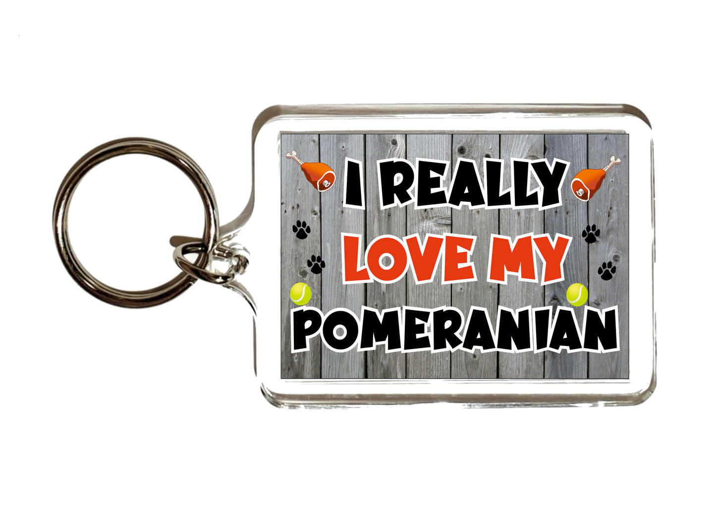 Pomeranian Keyring Gift - I Really Love My - Cute Novelty Fun Dog Owner Present